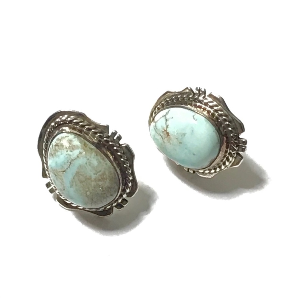 RARE KATHY YAZZIE DRY CREEK TURQUOISE EARRINGS